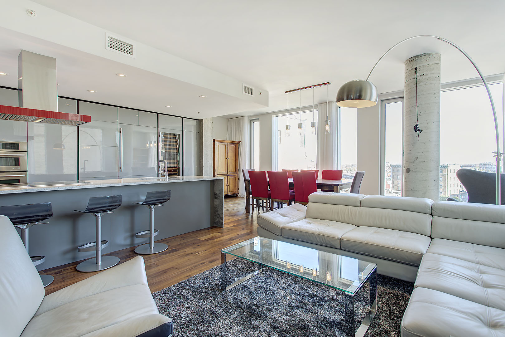 Luxury furnished two-bedroom apartment with city views at Le 1102, Old Montréal